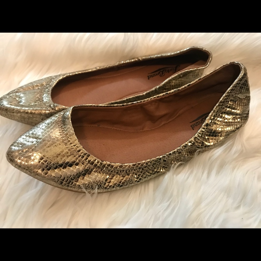 Lucky Brand - Gold Snakeskin Flats